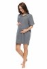 MijaCulture - Muslin maternity and breastfeeding nightdress Hazel M023 Grey